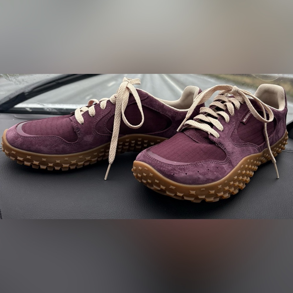 Merrell Women's Burgundy Suede Trail Sneaker - Picture 6 of 12